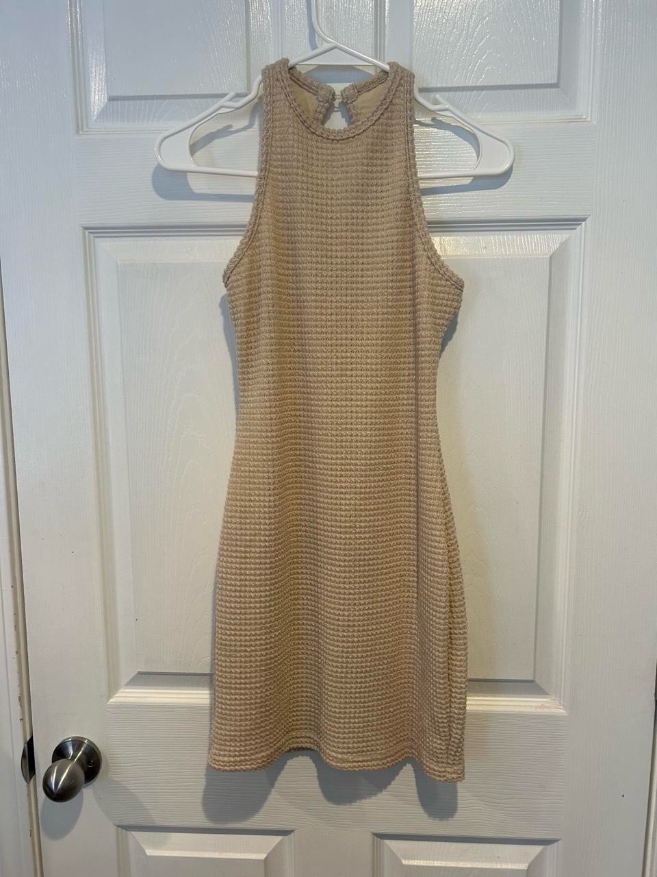 Shein Beige Knit Halter Mini Dress